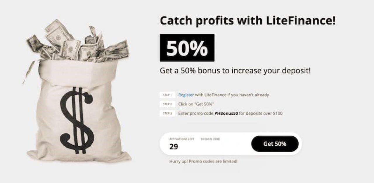 بونوس و طرحهای تشویقی در بروکر لایت فایننس